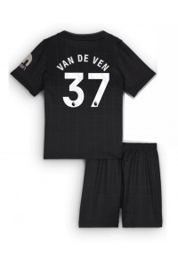 Tottenham Hotspur Micky van de Ven #37 Jalkapallovaatteet Lasten Vieraspeliasu 2025-26 Lyhythihainen (+ Lyhyet housut)